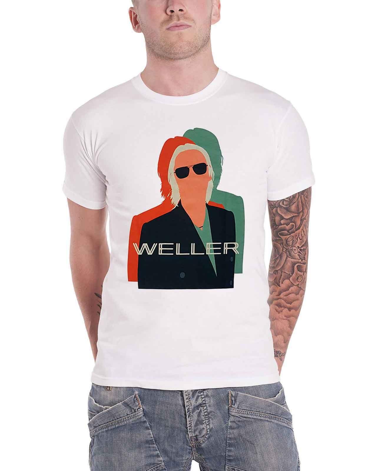 Paul Weller T Shirt Illustration Offset Logo new Official Mens White XXL