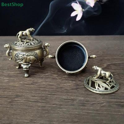 Vintage Alloy Incense Burner Creative Tiger Design Small Incense Burner Ornaments For Home Use