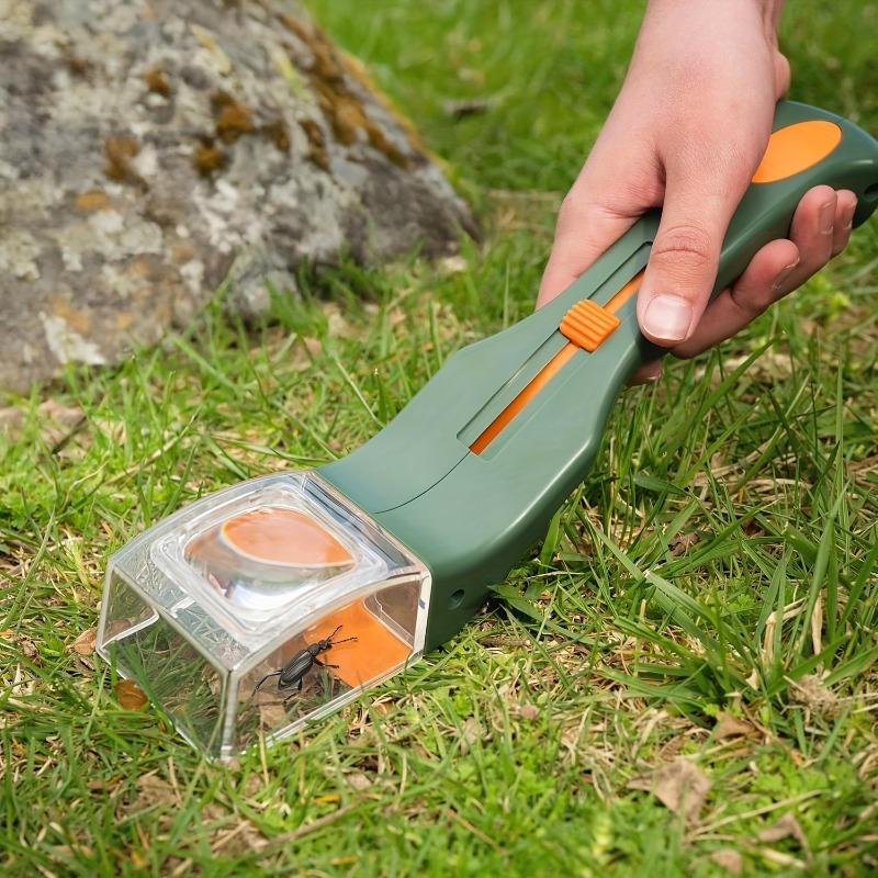 A handheld insect spotter with a transparent window for outdoor exploration. Gardening and nature research are ideal for backyard adventures
