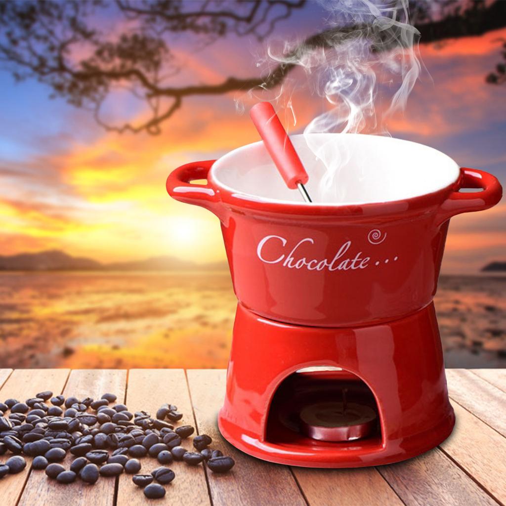 Ceramic Chocolate Fondue Mug Chocolate Melting Cup Cheese Melting Cup for Party Home Birthday Picnics