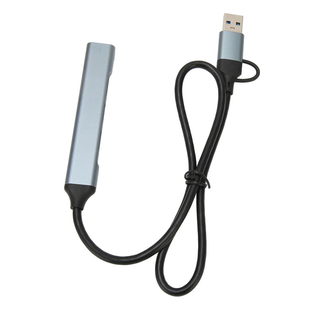 Type C Hub 4 Ports Aluminium Alloy Plug and Play 19.7in Long Cable USB 3.0 Docking Station for