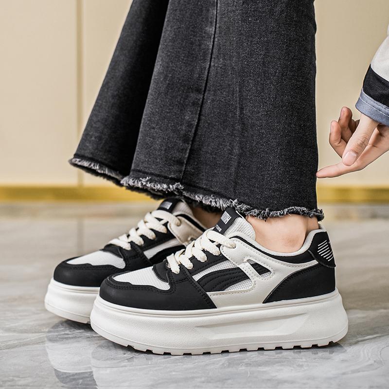 CRLAYDK Women's Tennis Walking Low Top Platform Casual Sneakers Lace Up Classic Skateboard Shoes Height Increase Trainers