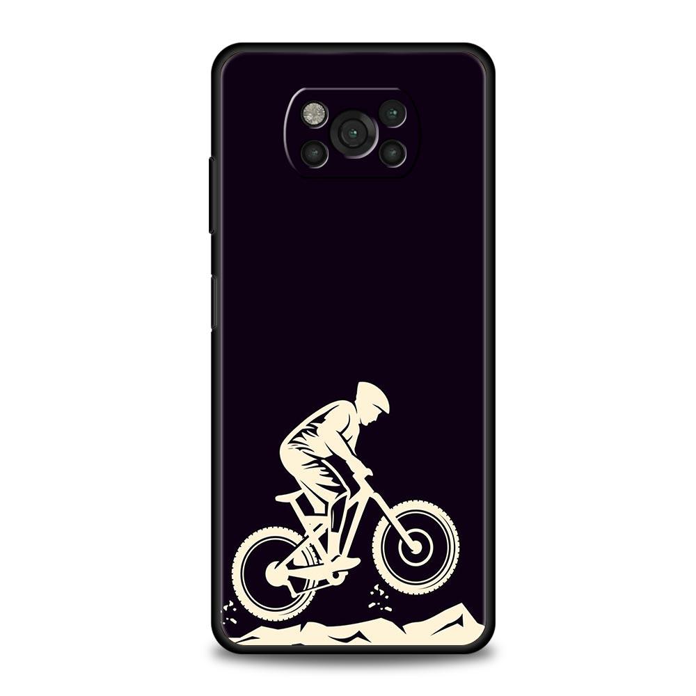 Mountain Bike Cycling Art Phone Case For For Xiaomi Poco X6 X5 Pro X4 X3 NFC F5 Pro F4 F3 GT M5 M4 Pro 5G M3 C51 C50 C55 Cover