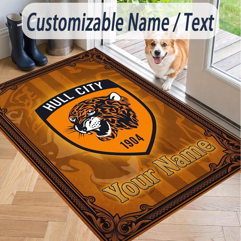 Custom Text Printed Rug Hull FC Non Slip Floor Carpet For Home Room Decor