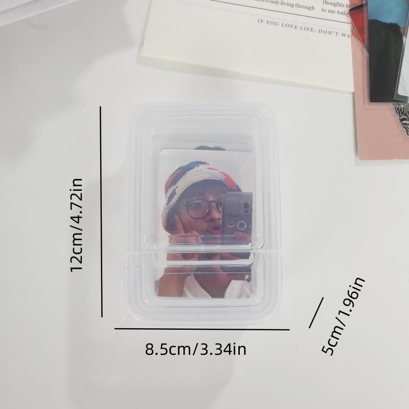 Small Size Storage Box Card Holder Sticker Stationery Transparent Storage Box Film Storage Box Flip Classification Box INS