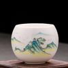 Dehua suet jade white porcelain master cup tea cup household tea cup single cup large ceramic souvenir Arhat cup