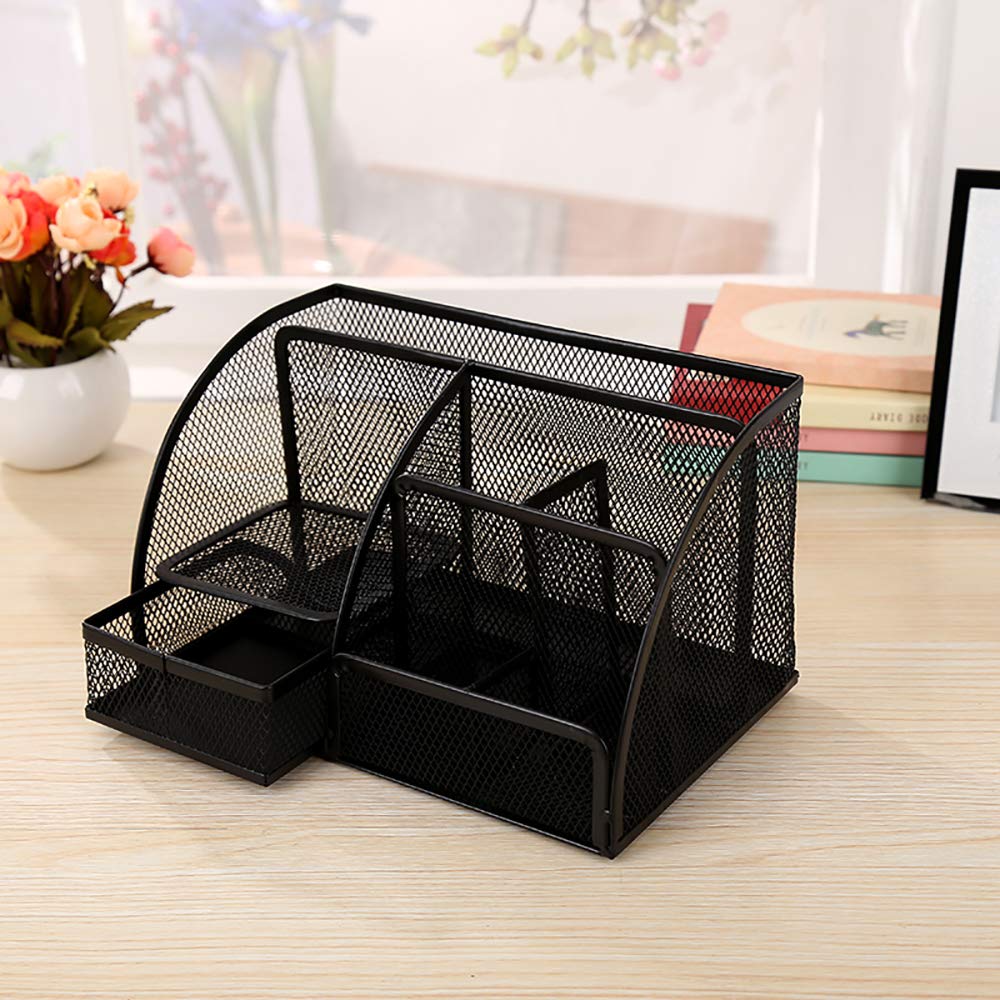 Desk Pen Metal Mesh Pen Small Item Storage Box with Pencil Case VANRA™ Organizer, Holder, Stand, Drawer, Multi-Function