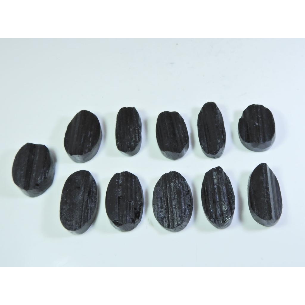 389Cts.Natural Black Tourmaline Oval Shape Cabochon Loose Gemstone 11Pcs Lot C-351