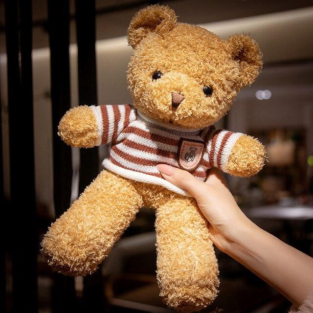 Kawaii Miś Pluszowy Miś Miękki Wypchany Słodki Miś z Ubraniami Torby Pluszowa Poduszka dla Dziewczynek Prezent Urodzinowy Lalki