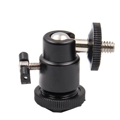 Ball Head For Camera Tripod LED Light 1/4 Screw Rotary Mount Stand Aluminum Mini Tripod Ball Head Hot Shoe Adapter Cradle