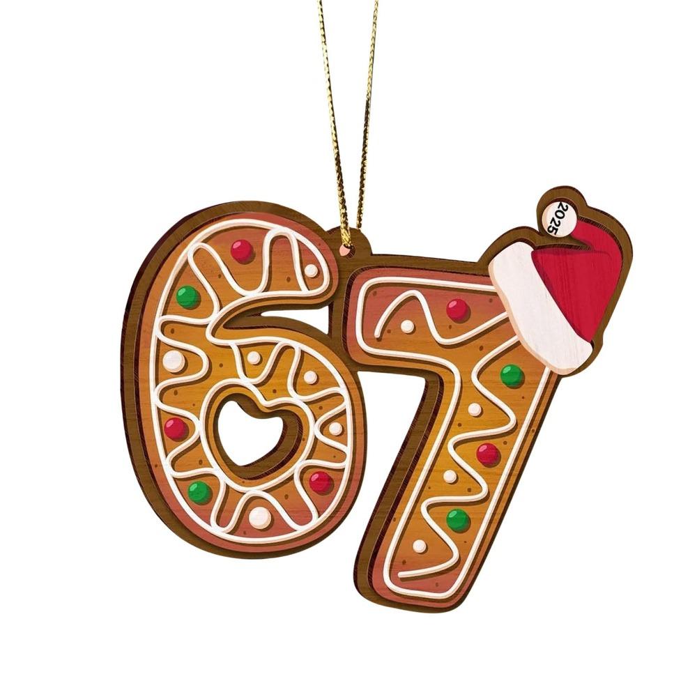 Santa Says Six Seven Christmas Tree Ornaments Acrylic Hanging Christmas Pendants Funny DIY Xmas Hanging Decoration