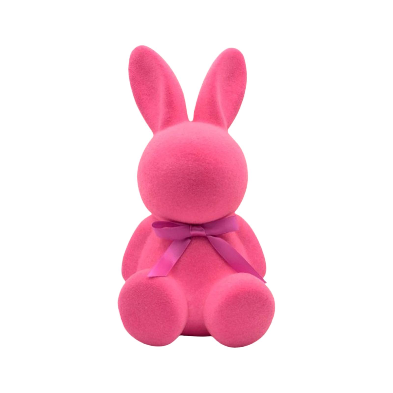Easter Flocking Decorations Plush Bunny Easter Decoration Scene Layout One Size розовый