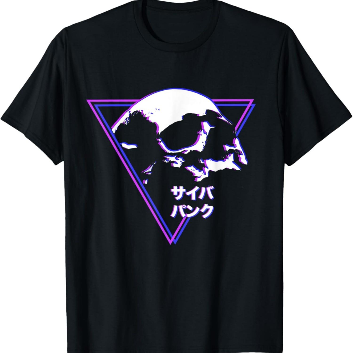 

Third Culture_ Cyberpunk in Japanese Skull Triangle T-Shirt T-Shirt S чёрный