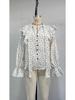 European & American French High-End Polka Dot Ruffle Long Sleeve Bow Tie Women's Shirt for Spring & Autumn