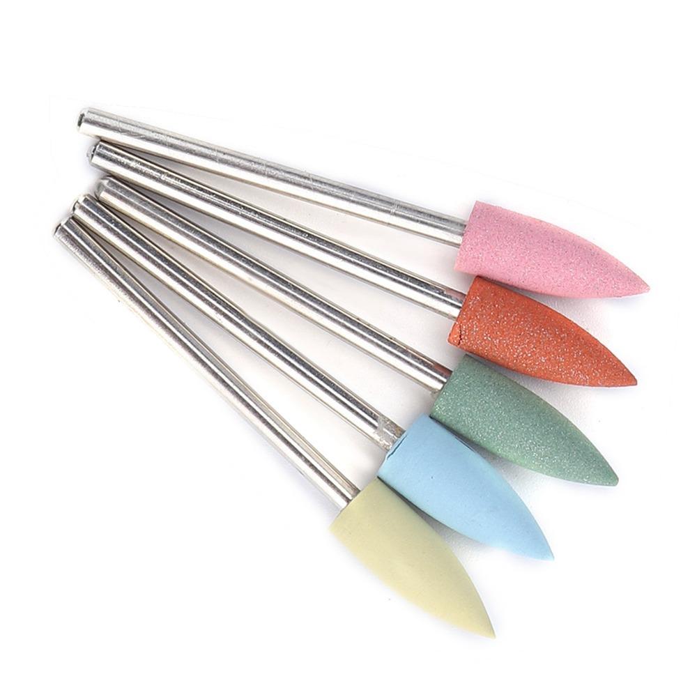 5PCS Silicone Rubber Pedicure Drill Bits Electric Grinding Head Manicure Drill Bits Pedicure Use