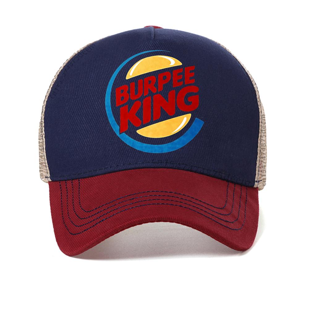 for Men Crossfit Workout Burpee King baseball cap Funny Birthday Gift for Boyfriend Husband Dad Male Summer Breathable sport hat