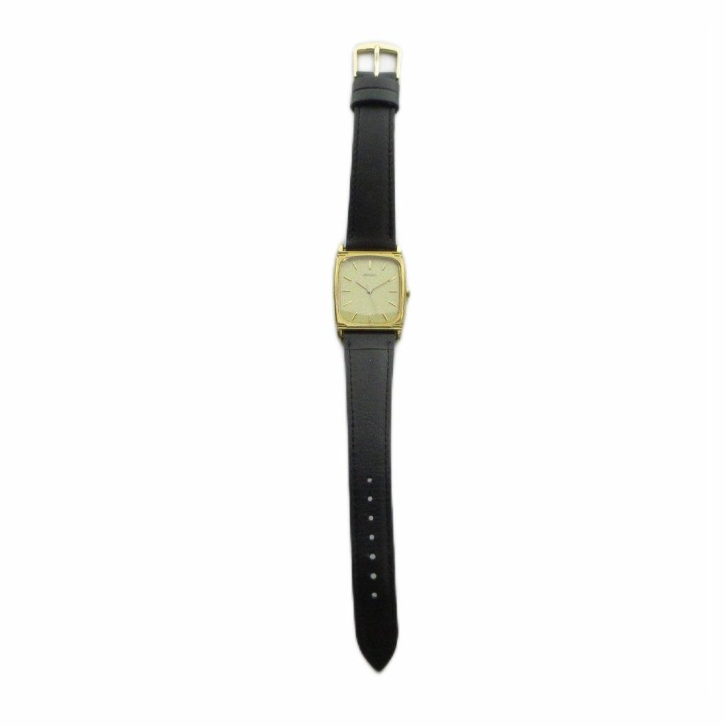SEIKO Wristwatch Quartz Logo Leather Strap Gold Color 5P31-5170 GY18/MQ Men's