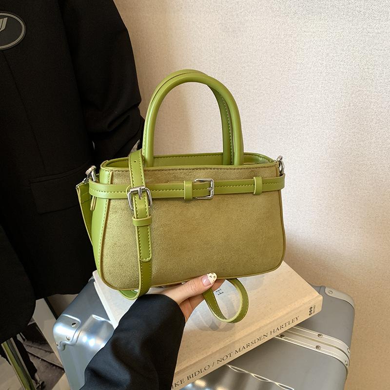 Retro Suede Crossbody Bag Women's Handbag Faionable Small Square Bag Casual Sle Single Oulder Strap Soft PU Material
