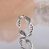 Yintai Fei Retro Mori Style DNA Helix Wave Ring - Trendy Japanese Korean Open Hand Jewelry