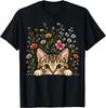 Cute Cat Flower Men Gift T-Shirt