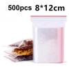 80 Microns 500-100PCS/bag, High Transparent PE Zipper Bag Reusable Plastic Self Sealing Bag Sugar Candy Dry Gift Storage Bag
