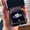 Solitärring 4 Karat Labordiamantring 925er Sterlingsilber Versprechens-, Verlobungs-, Eheringringe für Damen Herren Feiner Partieschmuck