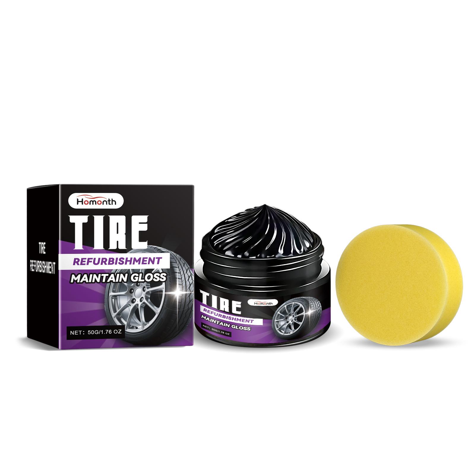 

Homonth Car Tire Renovation and Care Paste, Car Tire Cleaner, Dust-Resistant Car Maintenance and Stain Removal Care Paste, 1 set
