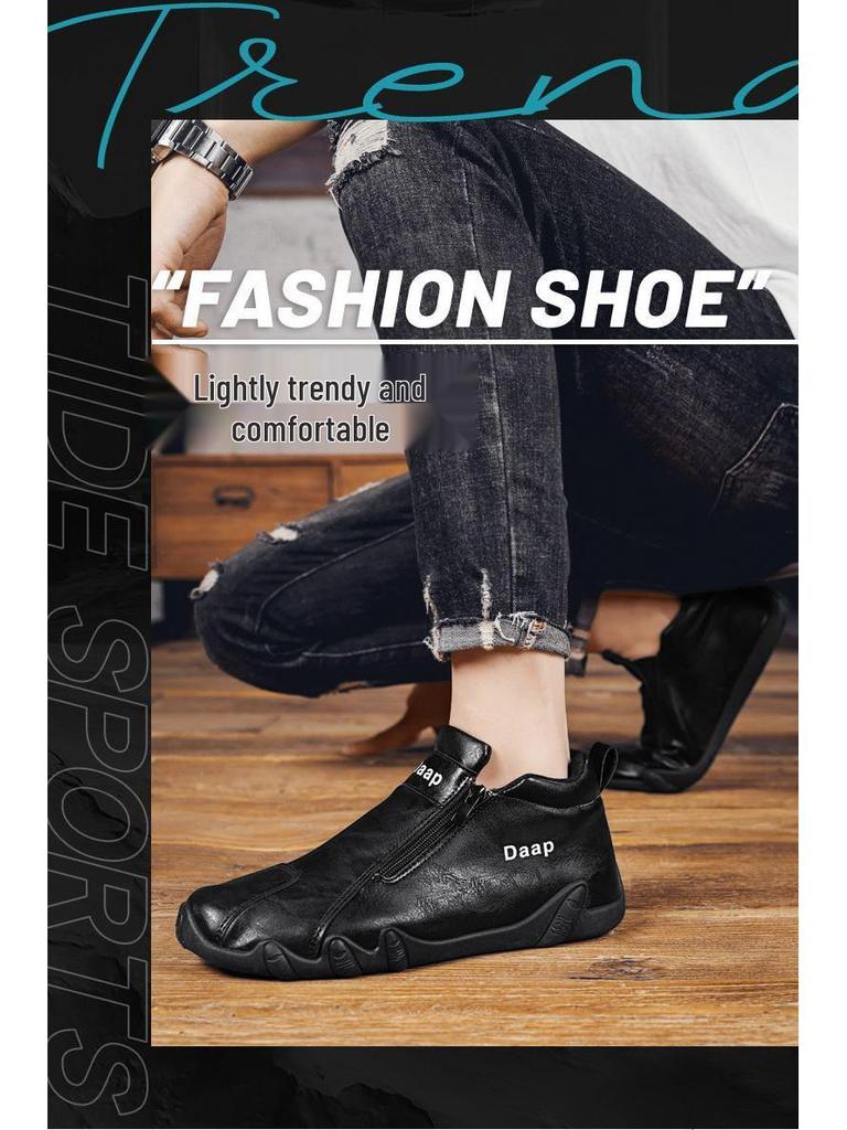 2025 New Men's High-Top Casual Work & Hiking Shoes - Trendy, Versatile Outdoor Footwear for Autumn