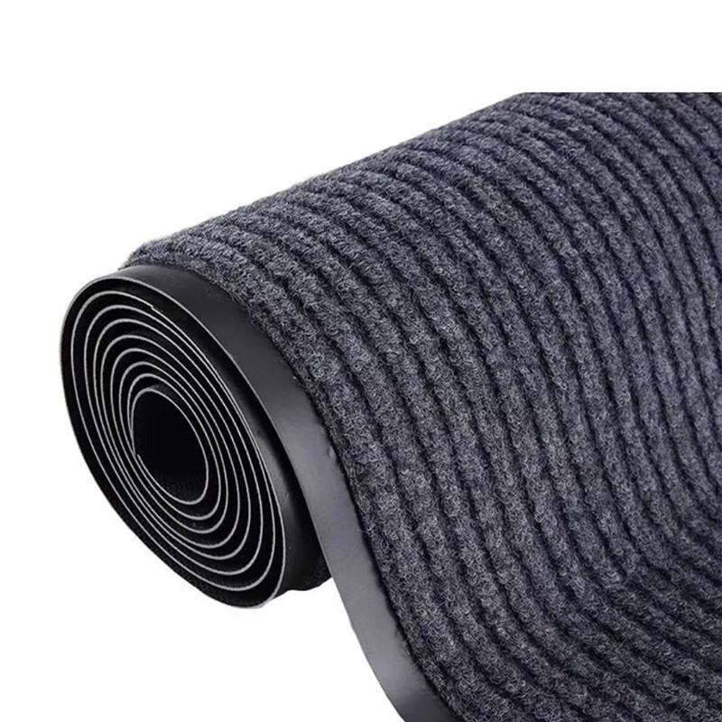 PVC Double Stripe Entrance & Dust Control Mat 1.8m x 15m темно-серого
