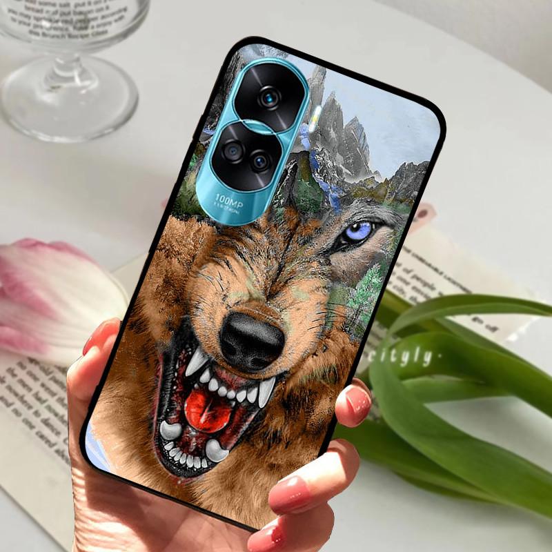 Voor Honor 90 Lite Honor90 Pro 5G Hoesje Siliconen Zacht Geschilderd Zwart Bumper Funda Coque voor HONOR 90 Pro 90Lite Beschermtas