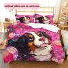 Rosa Berner Sennenhund Muster Bettwäsche Heimdekoration Geburtstagsgeschenk (1 Bettbezug + 2 Kissenbezüge, ohne Füllung)