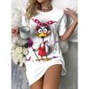 Grote Maten Damesjurk Zomer 3D Geprint Ronde Hals Korte Mouw Mode Elegante Casual Comfortabele Jurken