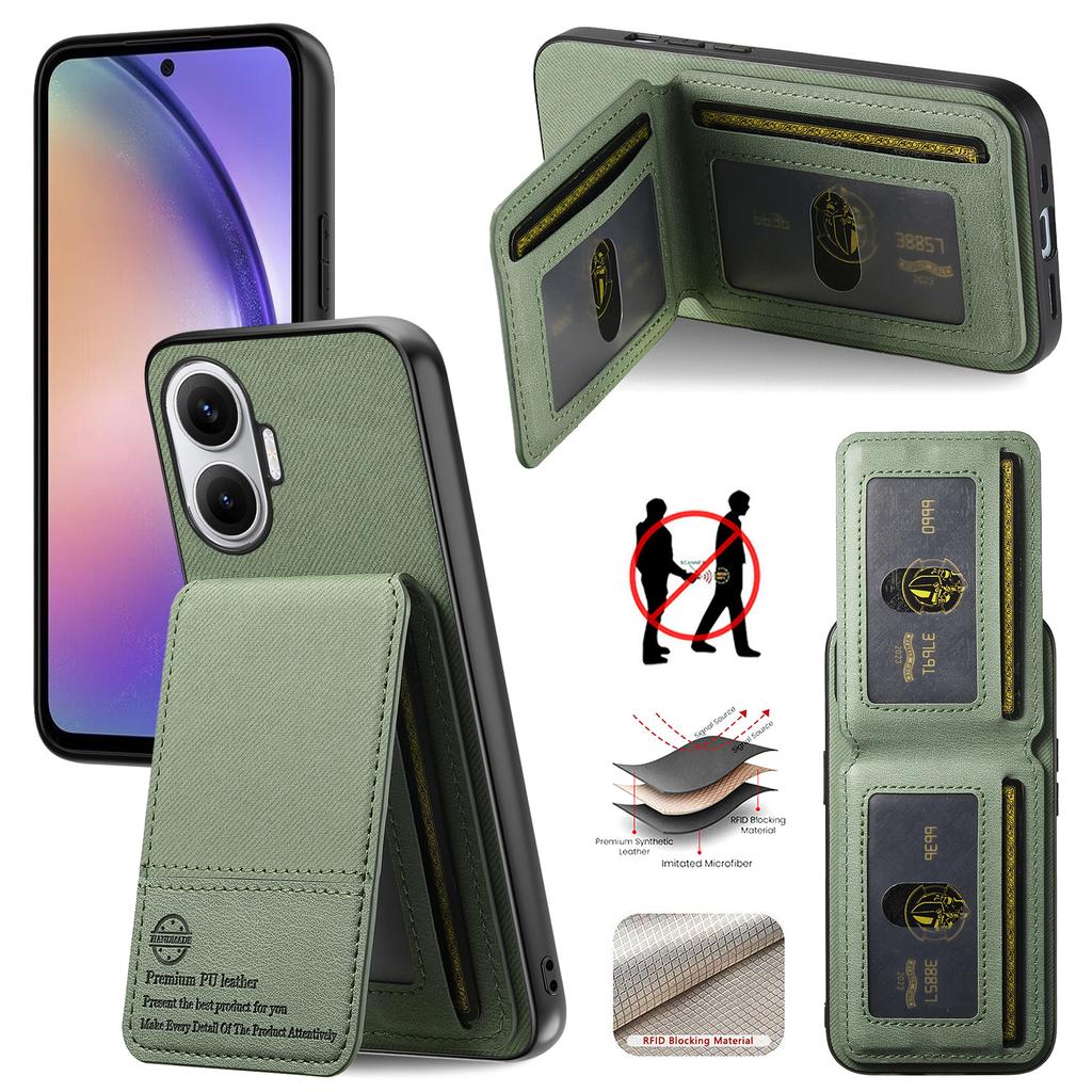For Xiaomi Redmi Turbo 4 Pro 5G Case Cloth Texture Leather+PC+TPU RFID Blocking Phone Cover with Card Holder