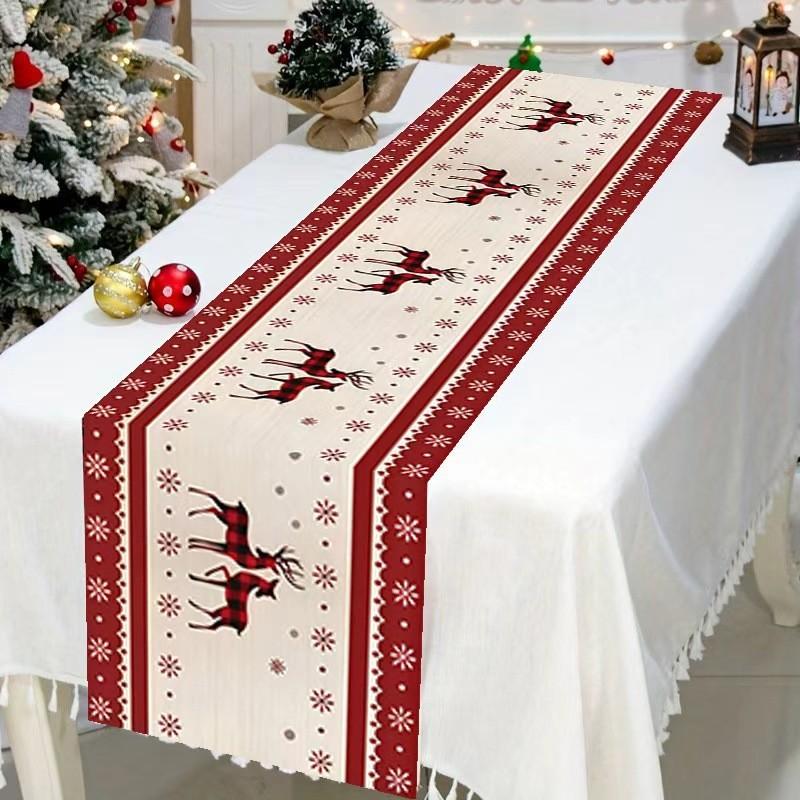 

Christmas Table Flags , New Year Decorative Tablecloths , High Appearance Standards , Festival Party Decoration Supplies. One Size червоний