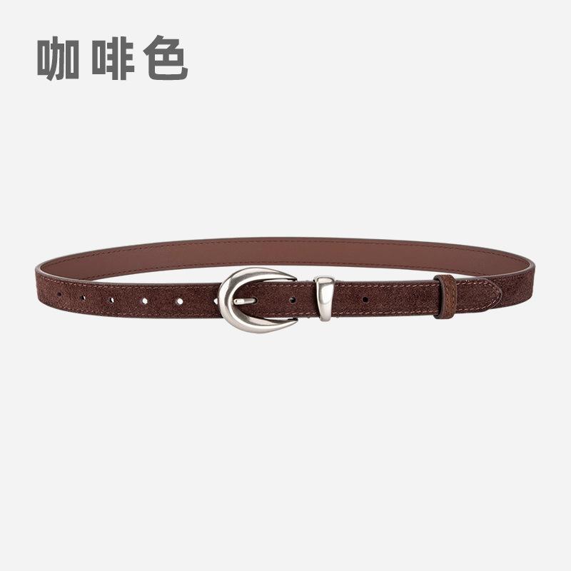 Frosted Leather Belt Ladies Suit Dress Decorative Belt Senior Women