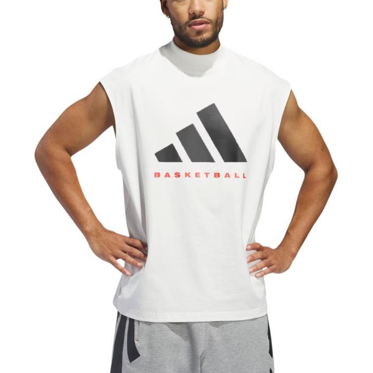 adidas Basketball Sleeveless T-shirt Asia Sizing 'White Red' Men's IW5648
