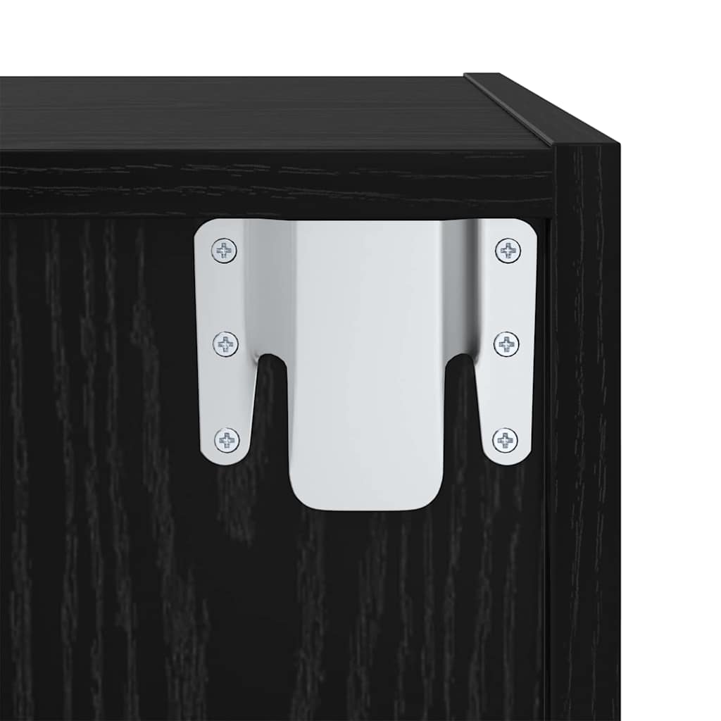 TV Cabinet Set Black Oak Effect 37 x 37 x 107 cm