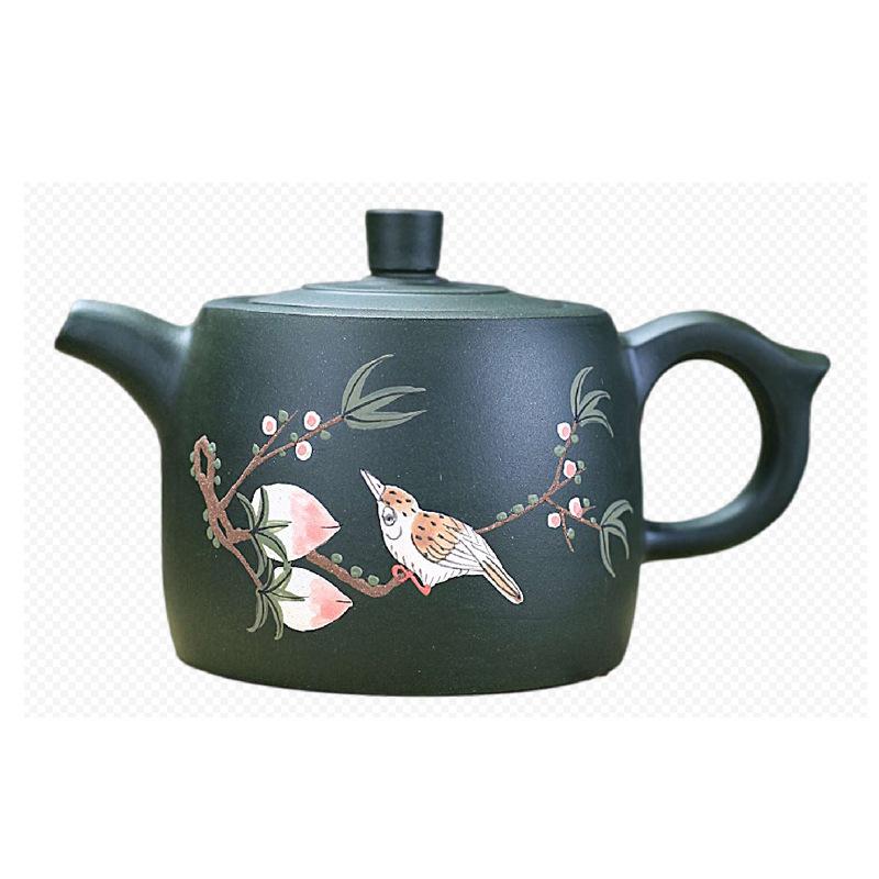 

310ml Ancient Yixing Purple Clay Teapots Handmade Well Fence Pot Raw Ore Green Mud Kettle With Filter Chinese Zisha Teaset Craft