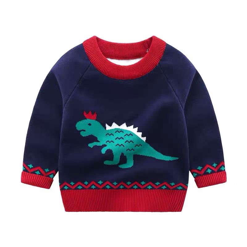 Boys Cartoon Knit Sweater Long Sleeve Pullover Soft Warm Casual Fashion Top Clothing for Toddler and Kids