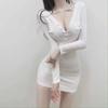 French Sexy Spice Girl Long-sleeved Dress Women's Spring New Slim-fitting and Thin Inner Niche Hip-wrapped Short Skirt