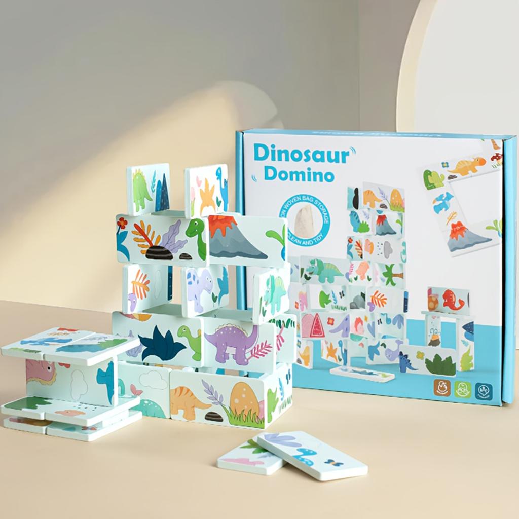 Colorful Wooden Dominoes Educational Toys, Suitable For Teenagers, Thinking Skills, And Are A Gift For Children's Entertainment, With Wooden Finish