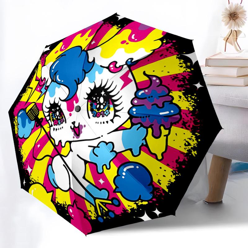 1pc Skull Pop ArtAutomatic Open/close, All-Season Portable Folding Umbrella for Friends, Travel, Everyday, Events - Compact Parasol, Outdoor