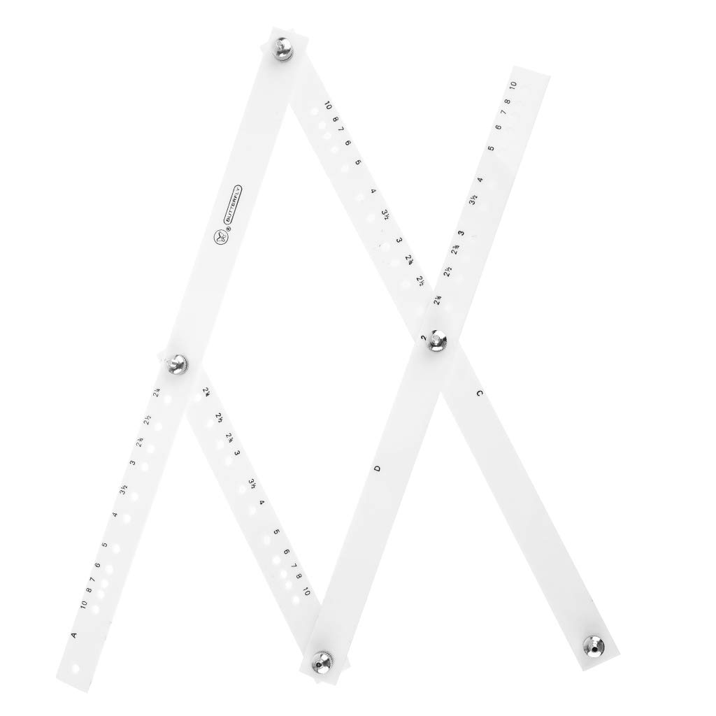 34cm Scale Drawing Ruler Pantograph Folding Ruler Reducer Enlarger Tool Craft, White, 20mm