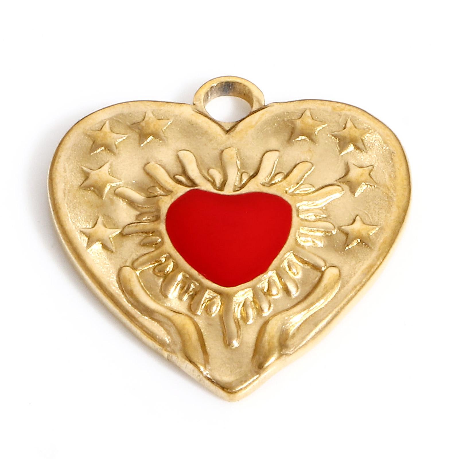 

1 PC 304 Stainless Steel Sweet Heart Evil Eye Charms Enamel Pendants Valentine s Day For Jewelry Neckalce Making Diy Accessories