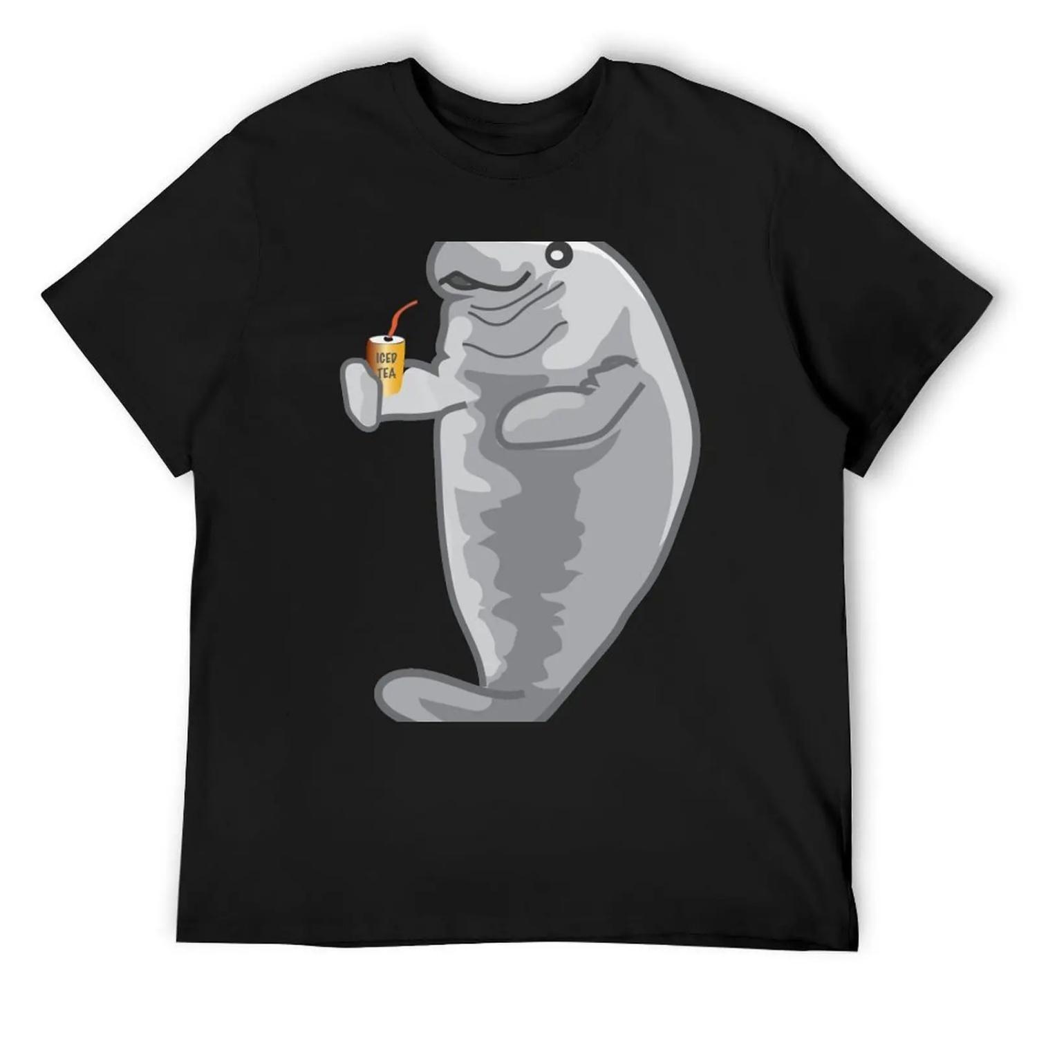 Iced Manatee T-Shirt blacks oversizeds topping men clothes S