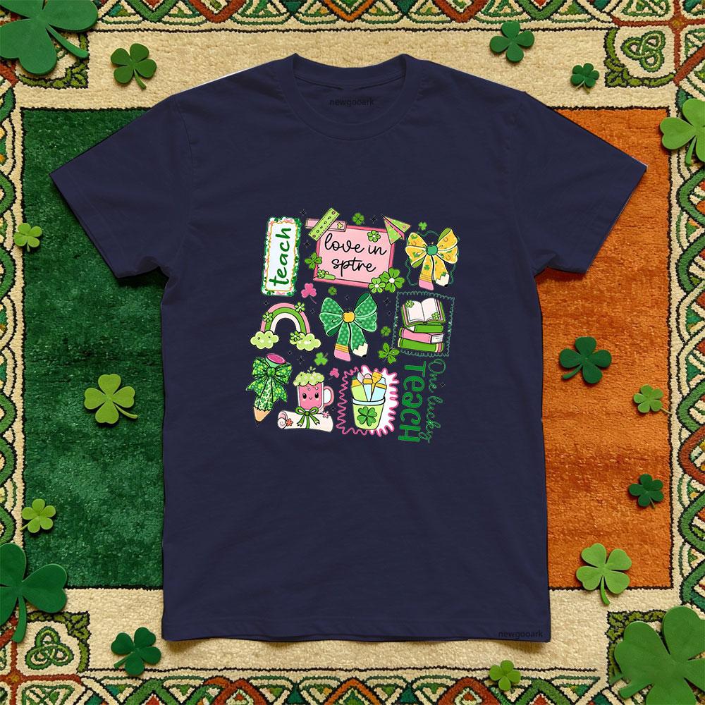 

Saint Patrick lucky Irish Retro t shirt green cotton funny festival printed T shirt Casual Unisex Adult woman man Party tee 4XL