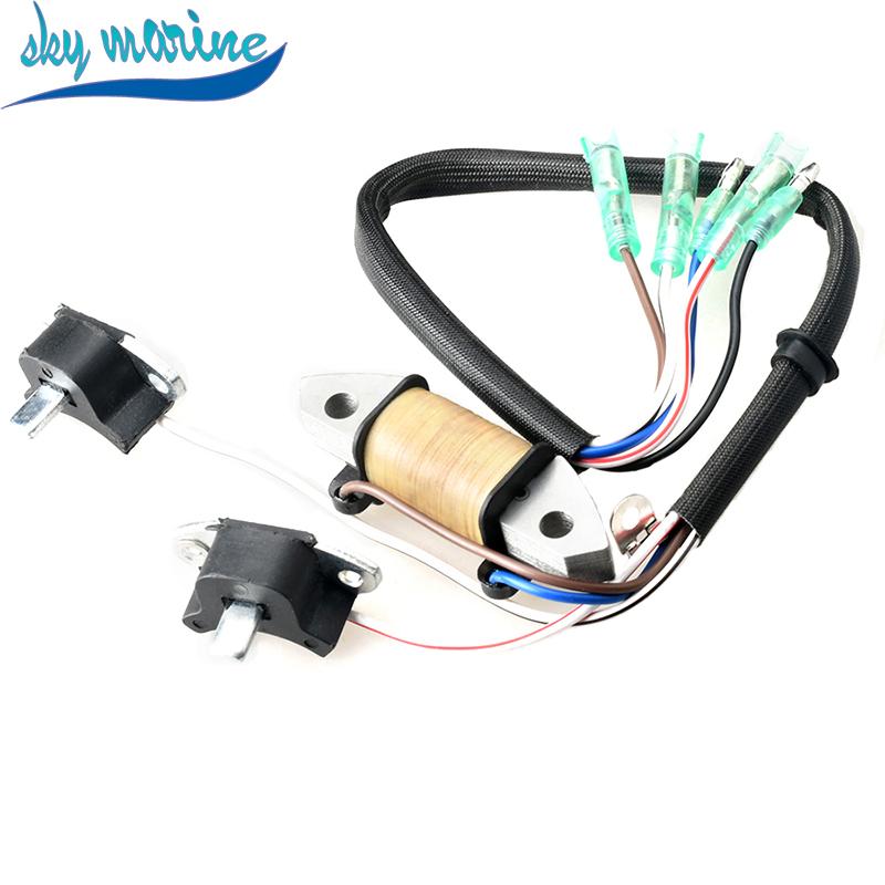 69P-85541-19 Charge Coil And 61N-85543-09 Coil Pulser Assy For Yamaha 25HP 30HP 2 Stroke Boat Motor Engine Accessories