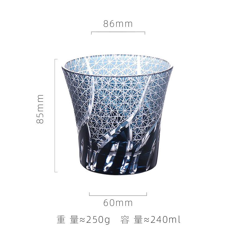

Japanese light luxury crystal glass pure hand-carved set color whistle cup wine glass whiskey cup 1PC 201-300ml