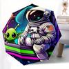 1 szt. Automatyczny Składany Parasol z Motywem Astronauty i Obcego - Lekki, Składany Design z 8 Żebrami Wytrzymałości, Idealny na Przygody na Świeżym Powietrzu200