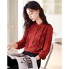 Autumn Red Chinese Style Petite Blouse